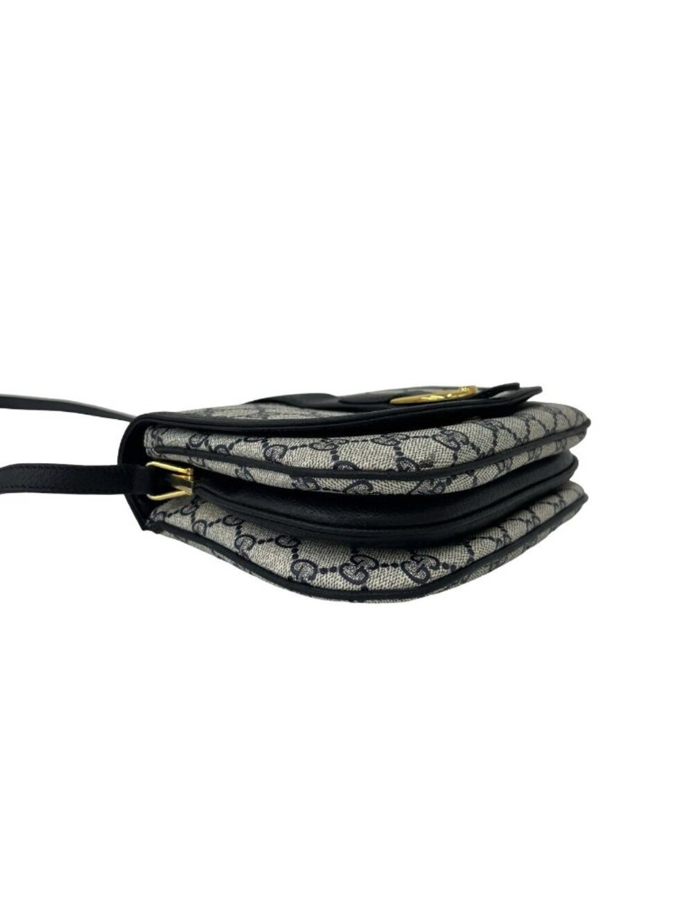 Gucci Vintage GG Logo Pattern Leather Mini Shoulder Bag Crossbody Pochette Navy - Picture 7 of 10